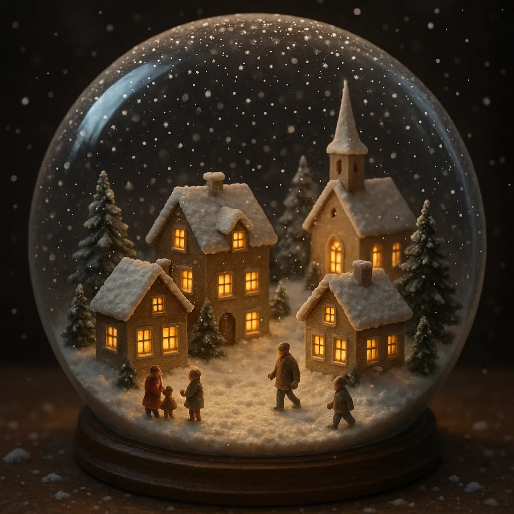 This online jigsaw puzzle features a charming miniature winter village captured inside a snow globe, perfect for fans of seasonal and holiday scenes.