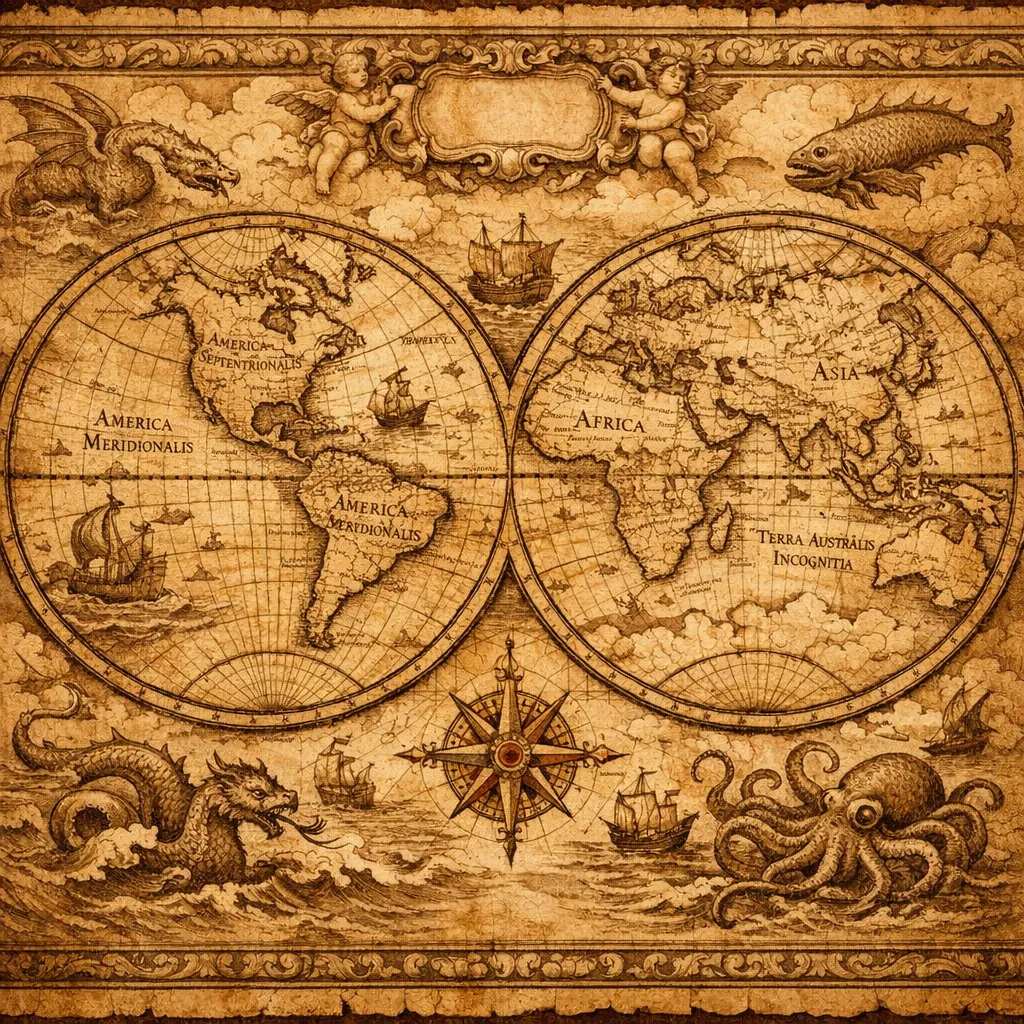 Here’s an online jigsaw puzzle you can play in your browser, featuring an antique map and maritime art theme.