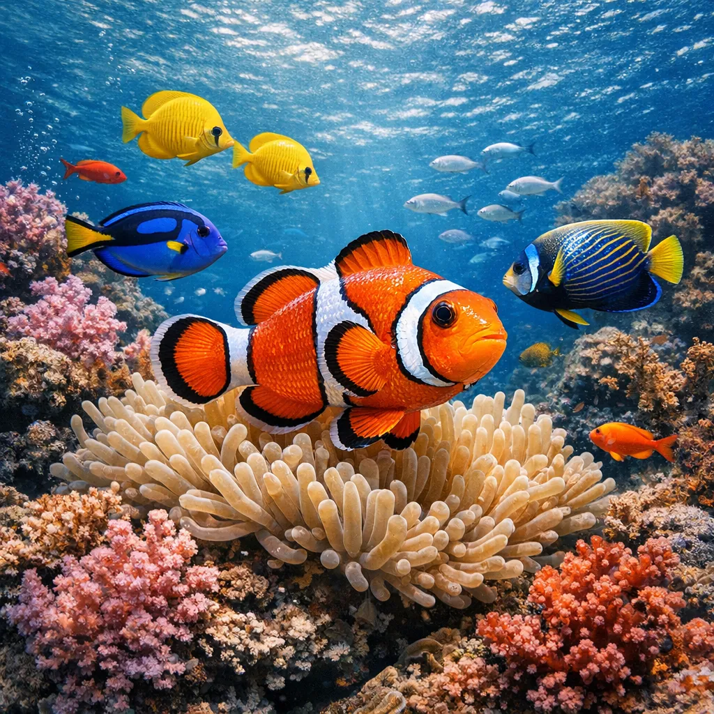 Enjoy an online jigsaw puzzle designed for browser play, featuring a vibrant underwater reef scene filled with colorful fish and coral.