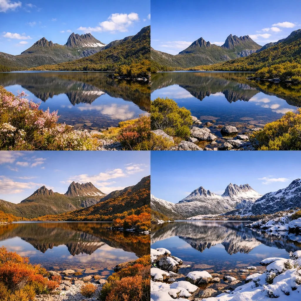 Enjoy an online jigsaw puzzle designed for browser play, featuring a serene mountain landscape reflected in a clear alpine lake.