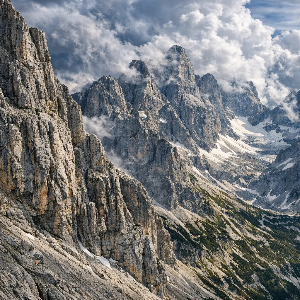 Enjoy an online jigsaw puzzle designed for browser play, featuring a dramatic mountain landscape in nature's grandeur.
