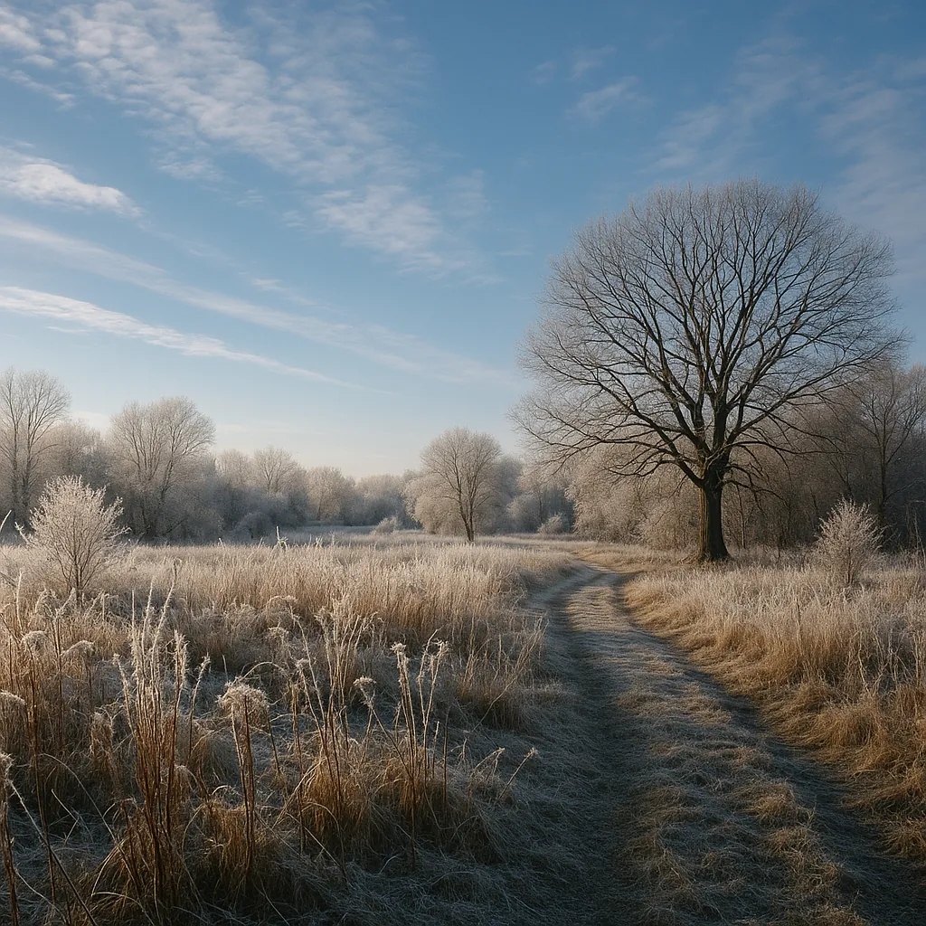 Enjoy an online jigsaw puzzle designed for browser play, featuring a serene winter nature scene.