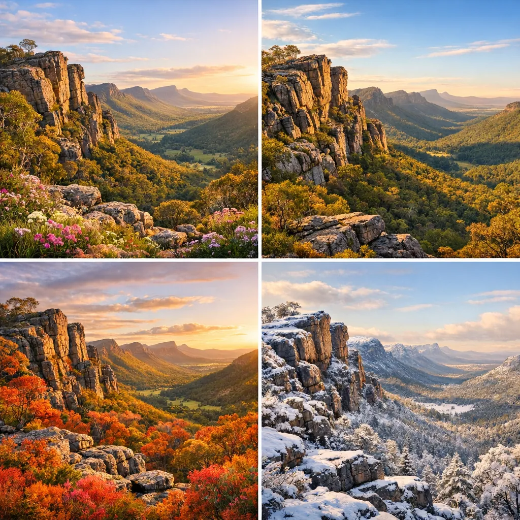 Enjoy an online jigsaw puzzle designed for browser play, featuring a scenic nature landscape that shifts through the seasons.