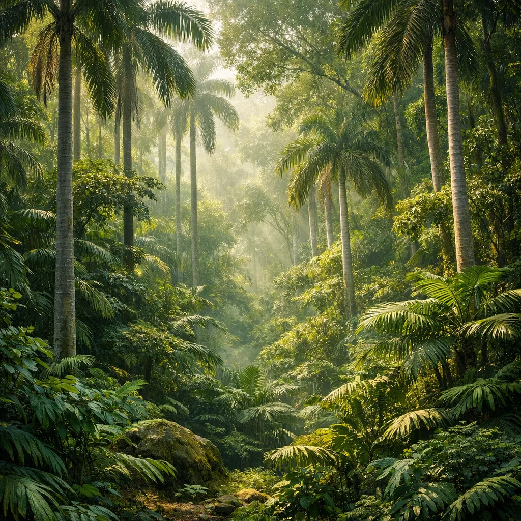 This online jigsaw puzzle features a lush tropical rainforest scene perfect for nature lovers and peaceful moments in the browser.