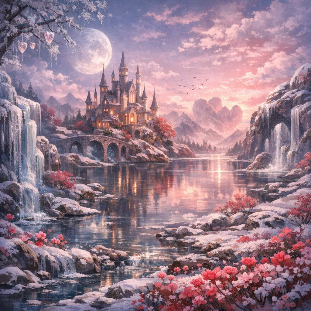 Here’s an online jigsaw puzzle you can play in your browser, featuring a dreamy fantasy landscape and a fairy-tale castle nestled by a shimmering river.