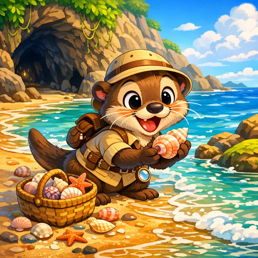 Enjoy an online jigsaw puzzle designed for browser play, featuring a charming animal scene on a sunny beach with seashells and coastal nature.