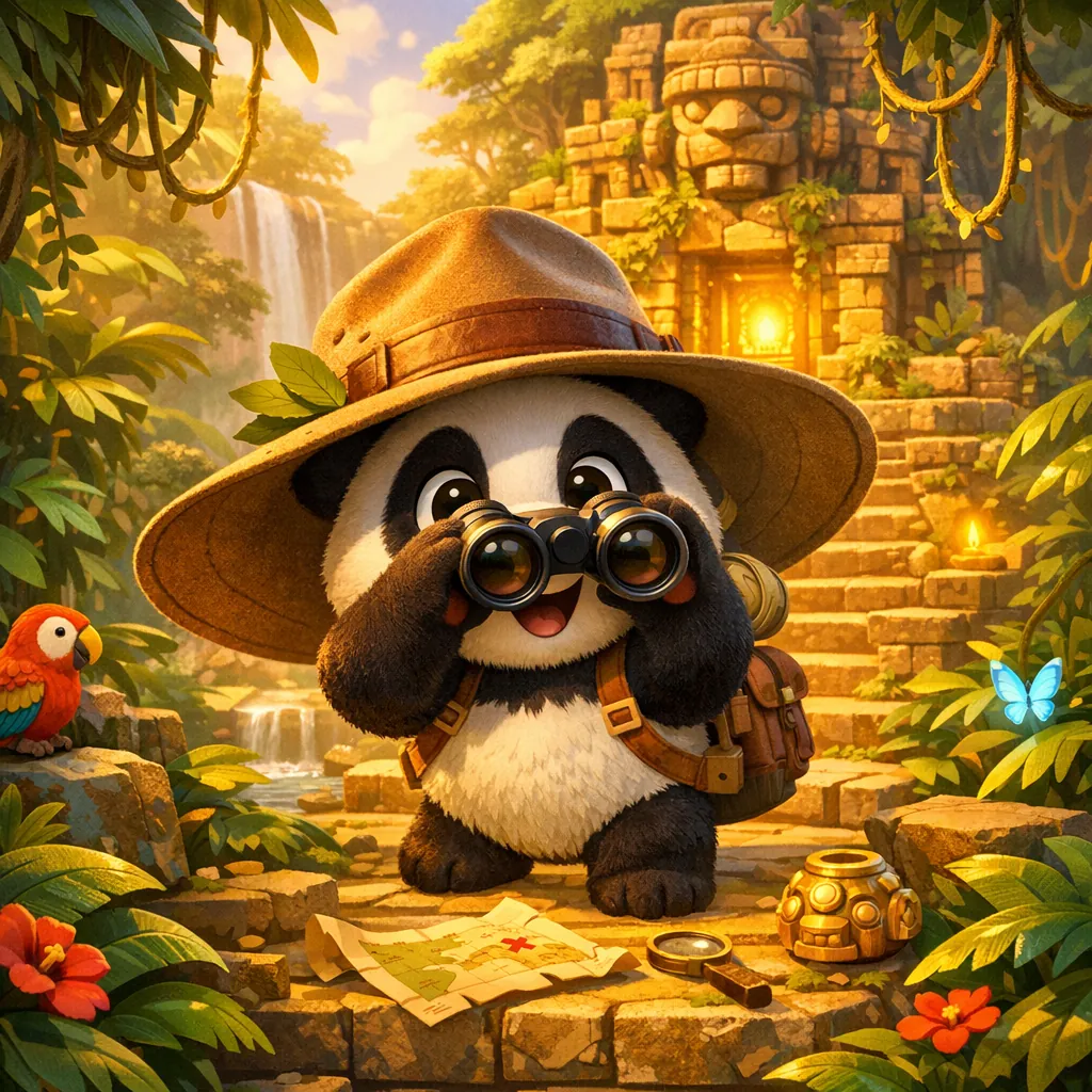 Enjoy an online jigsaw puzzle designed for browser play, featuring a charming animal adventure scene set in lush jungle surroundings.
