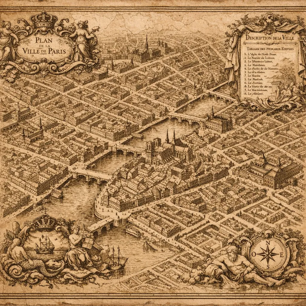 Here’s an online jigsaw puzzle you can play in your browser, featuring a vintage city map theme of historic Paris.