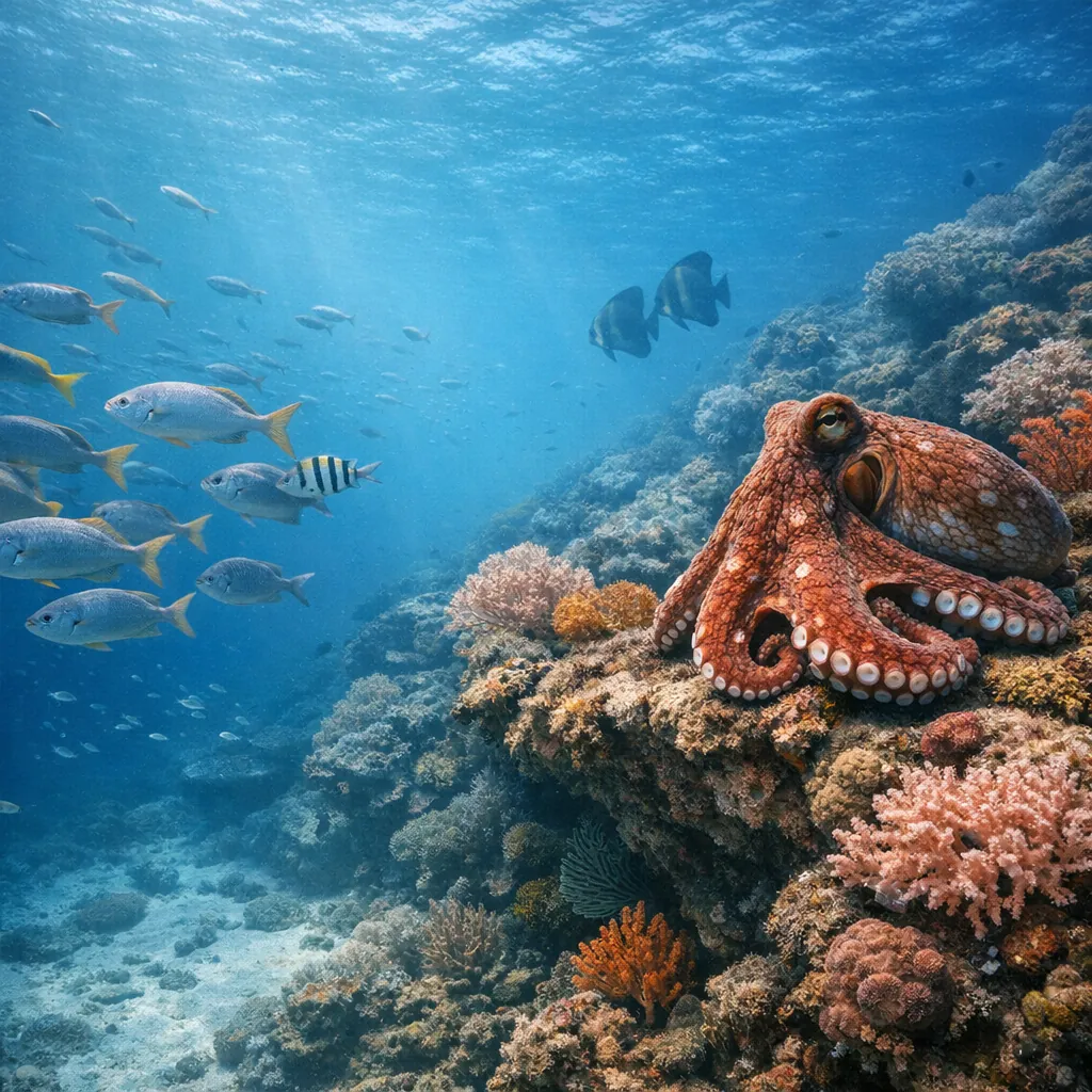 Enjoy an online jigsaw puzzle designed for browser play, featuring a vibrant underwater nature scene.