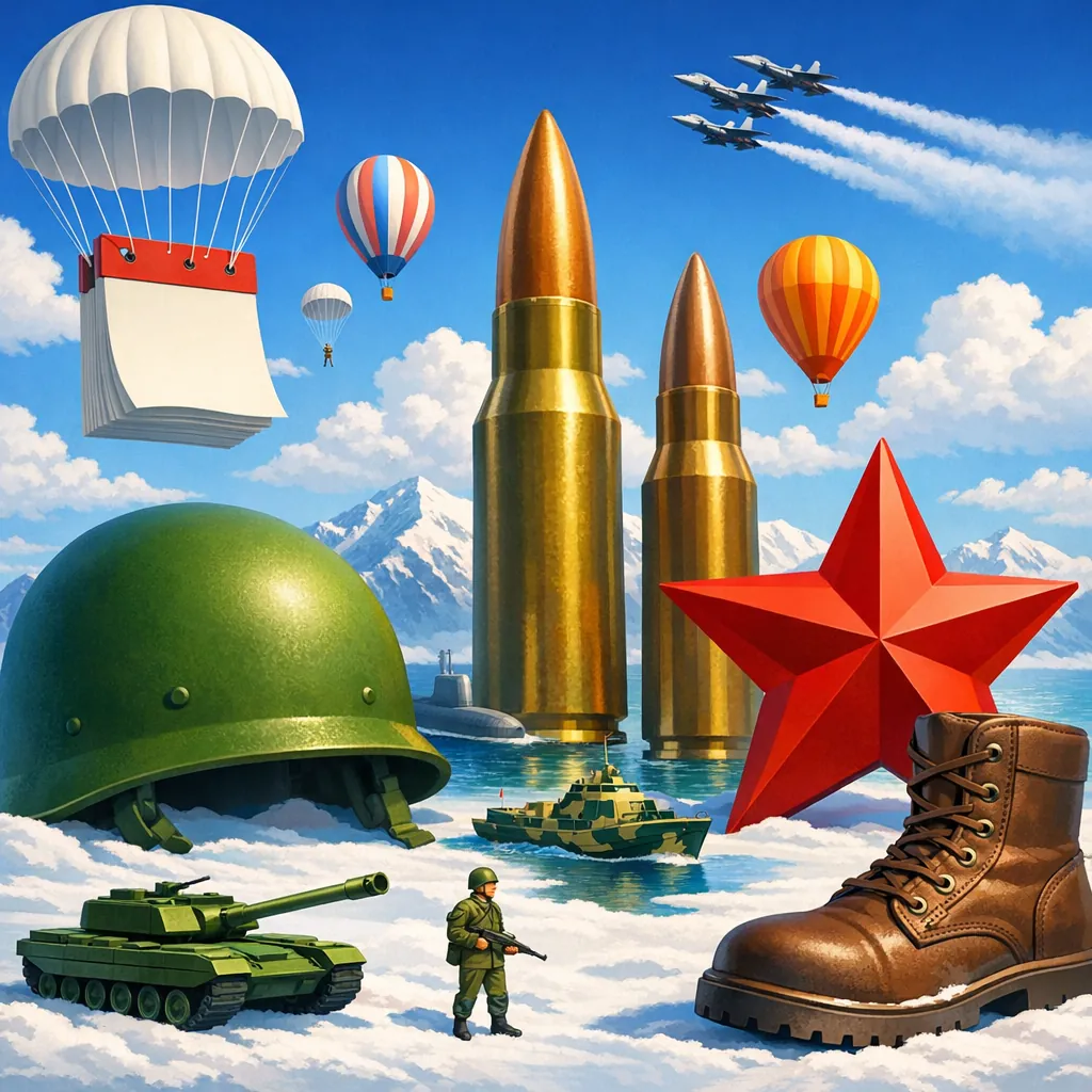 Enjoy an online jigsaw puzzle designed for browser play, featuring a striking, military-themed collage with a playful, surreal twist.