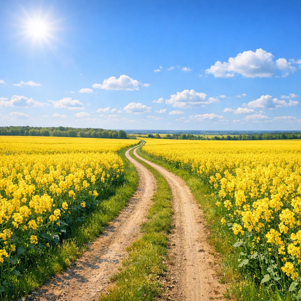 Play an online jigsaw puzzle in your browser that shows a sunlit countryside scene, perfect for lovers of nature and peaceful landscapes.