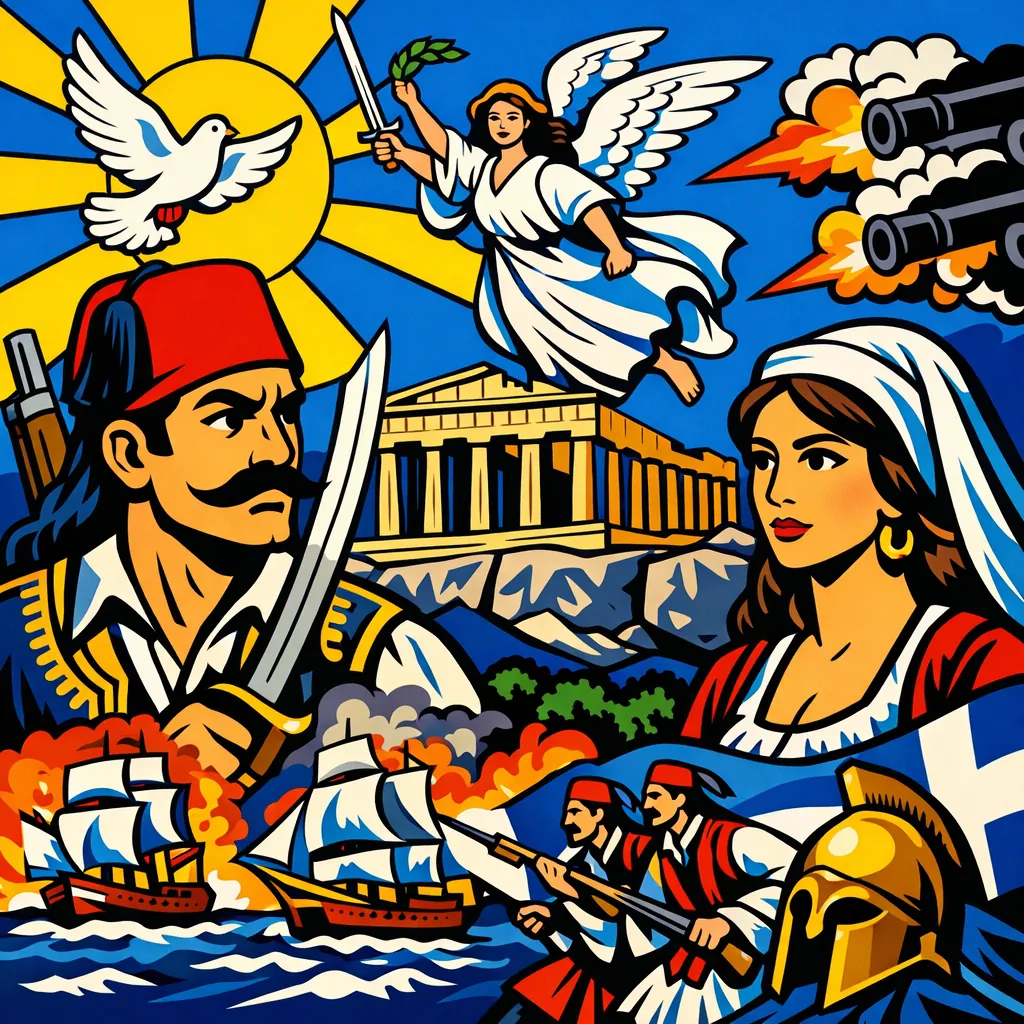 This online jigsaw puzzle features a bold, colorful scene inspired by Greek history and maritime adventure, perfect for browser play.