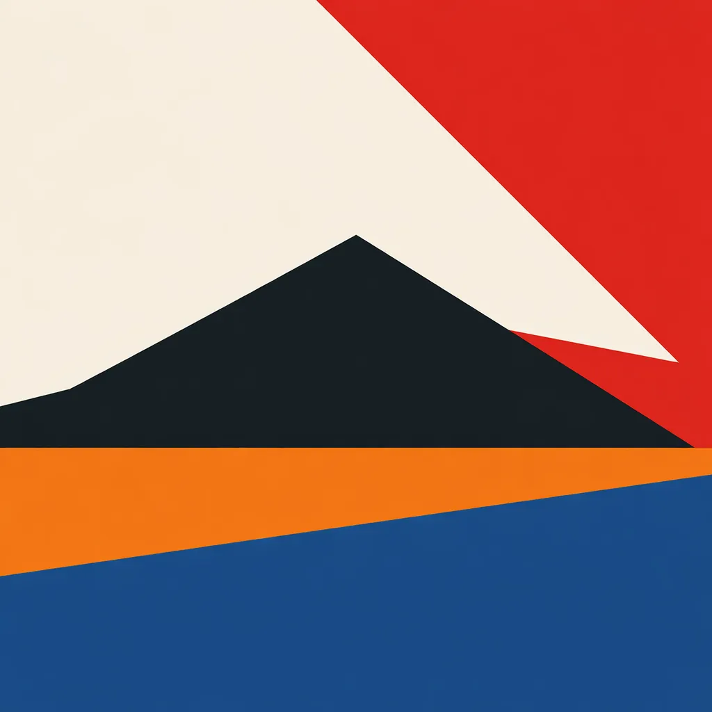 This online jigsaw puzzle features a bold, minimalist landscape that blends nature and abstract art into a browser-friendly puzzle.