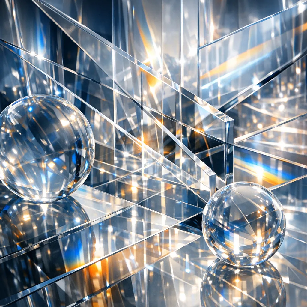 Enjoy an online jigsaw puzzle designed for browser play, featuring a sparkling abstract scene of glass and crystal.