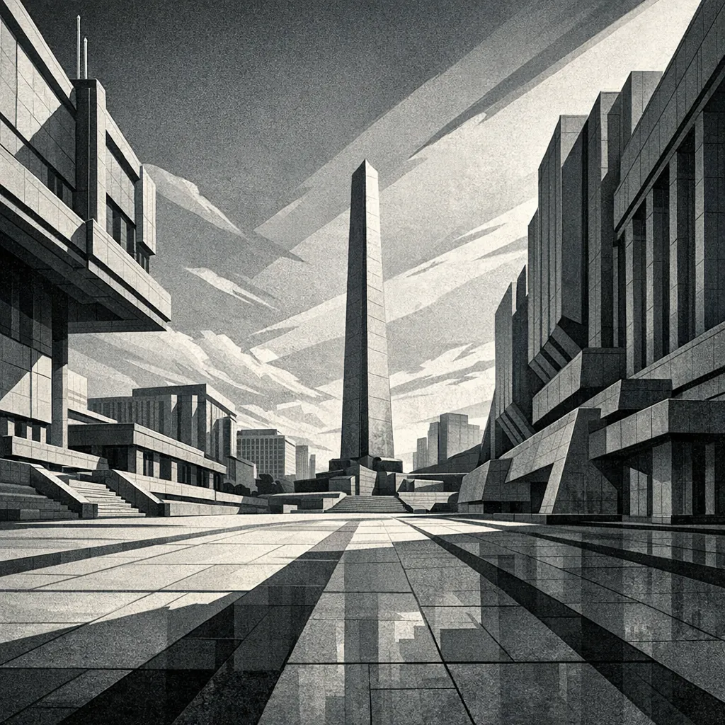 Enjoy an online jigsaw puzzle designed for browser play, featuring a striking urban architecture scene with a tall obelisk at its center.