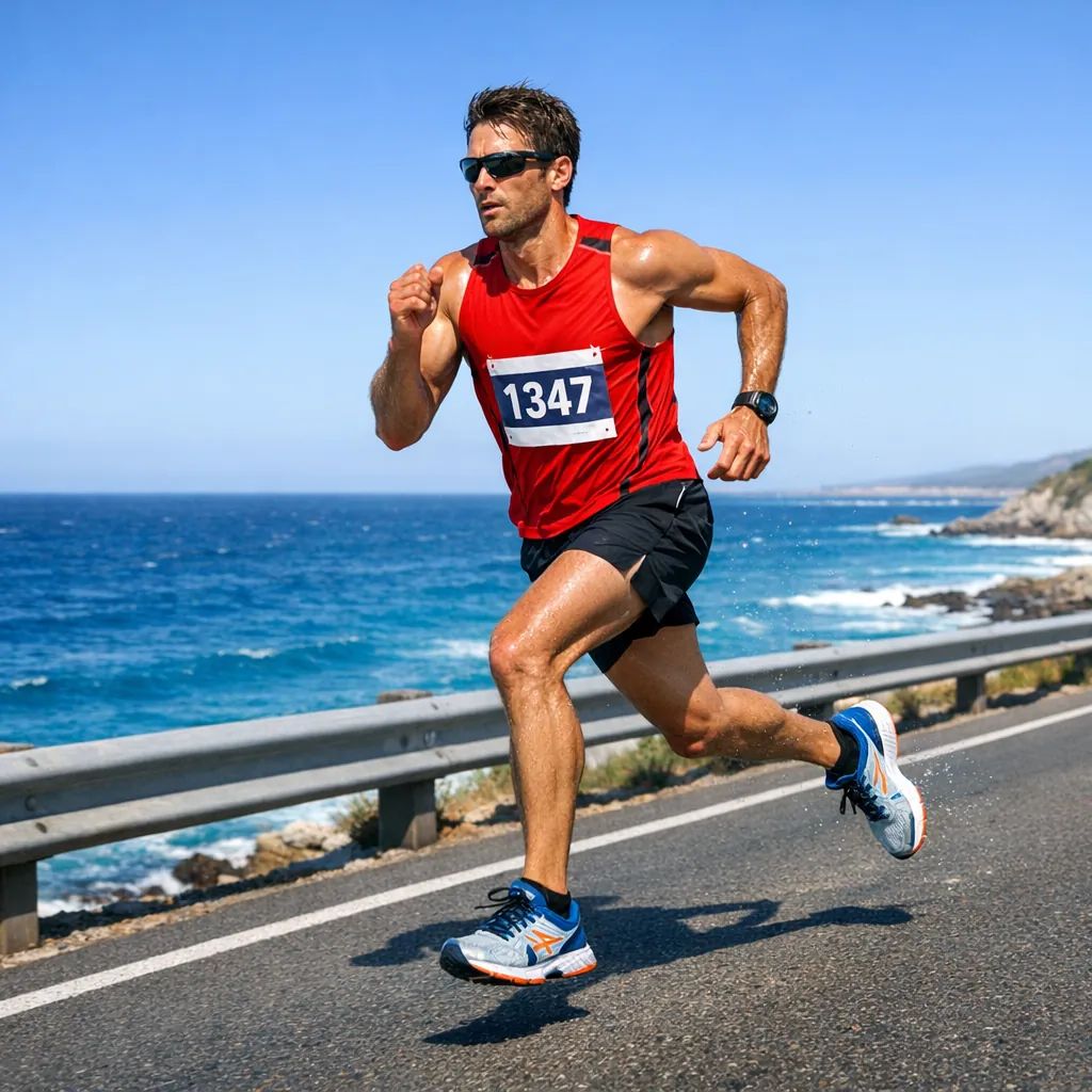 Enjoy an online jigsaw puzzle designed for browser play, featuring a dynamic coastal running scene that blends sports and nature.