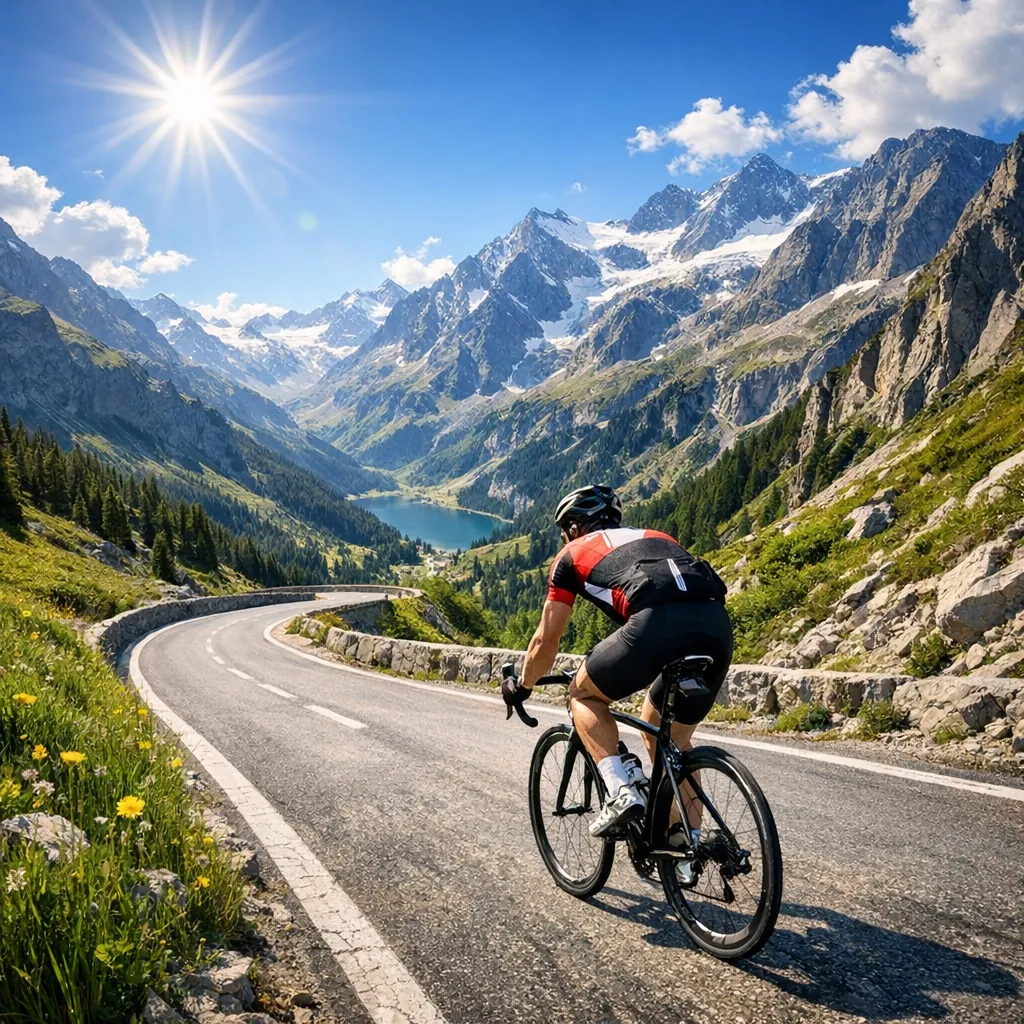 Here’s an online jigsaw puzzle you can play in your browser, featuring an outdoor nature and sports scene set high in the mountains.