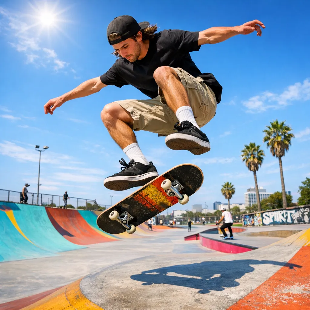 Enjoy an online jigsaw puzzle designed for browser play, featuring an energetic skatepark scene that captures sport and urban life.