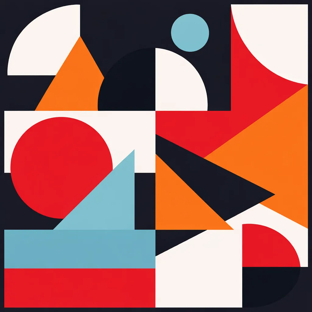 Enjoy an online jigsaw puzzle designed for browser play, featuring bold abstract art made from geometric shapes.