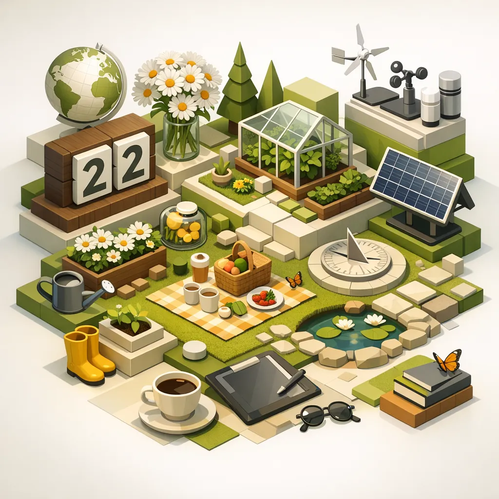 Enjoy an online jigsaw puzzle designed for browser play, featuring a charming eco-garden scene that blends nature and sustainable living.