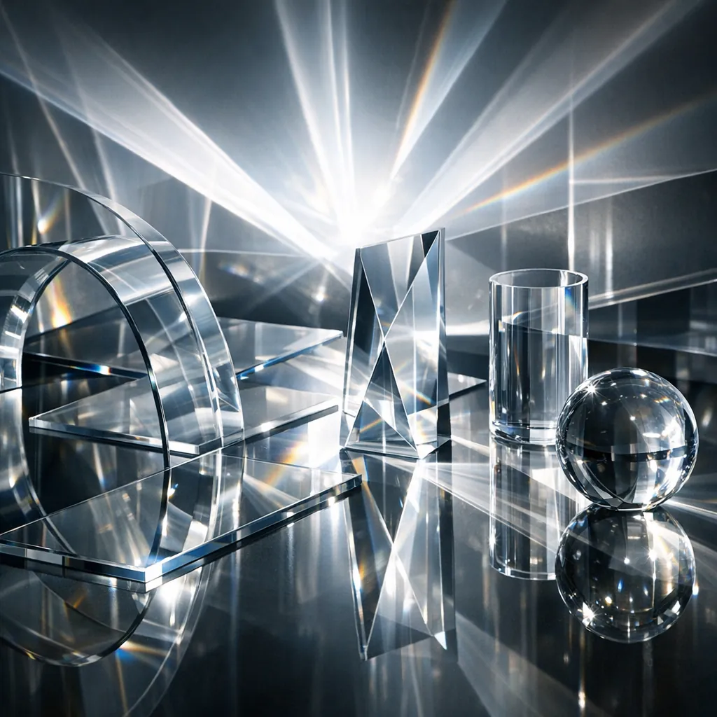 Enjoy an online jigsaw puzzle designed for browser play, featuring a striking still life of glass prisms and reflective objects.