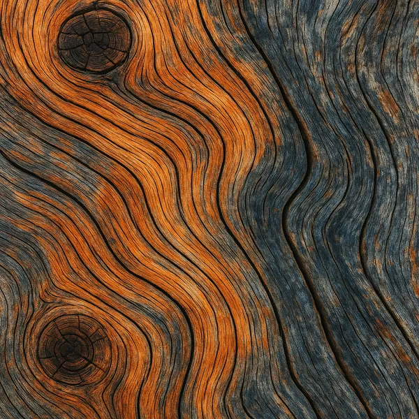 This image showcases a close-up view of a weathered wood grain pattern, highlighting the intricate lines and knots that form naturally over time.