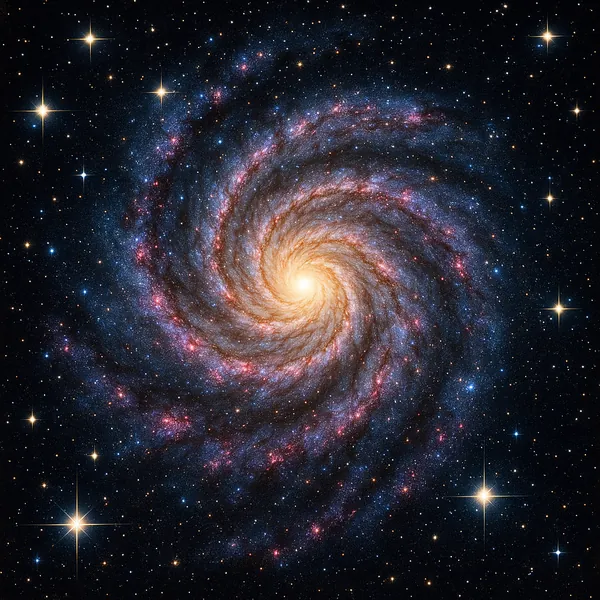 This image features a mesmerizing spiral galaxy, swirling elegantly against the backdrop of deep space.