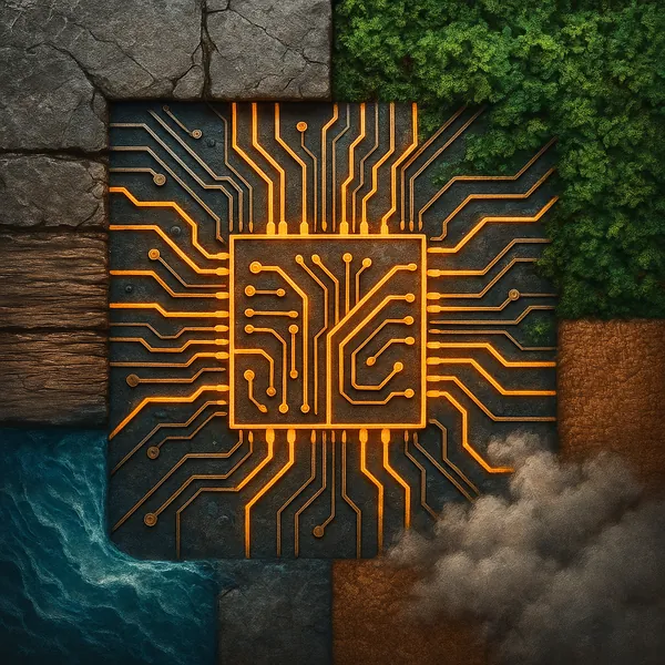 This image presents a striking fusion of nature and technology.