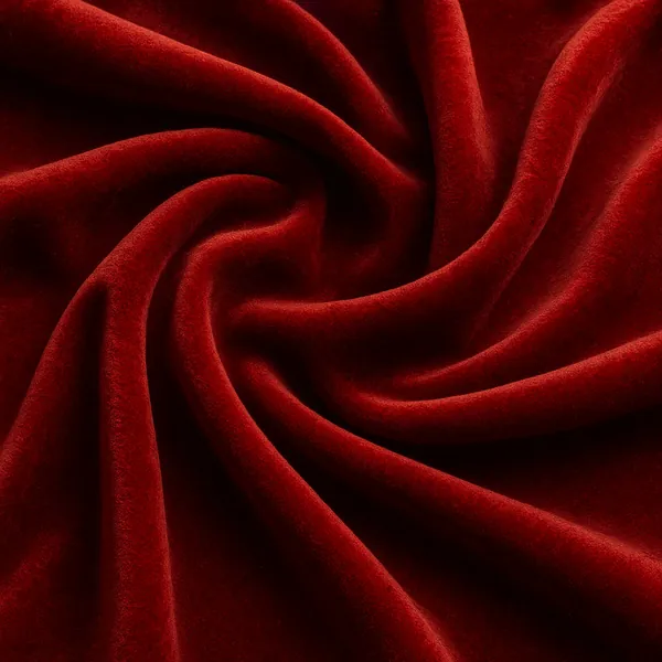 The image showcases a close-up view of luxurious velvet fabric arranged in soft, swirling folds.