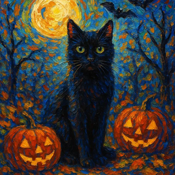 This vibrant Halloween-themed image is perfect for a jigsaw puzzle.