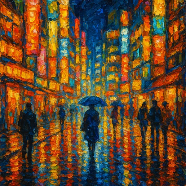 This image depicts a vibrant Tokyo night scene, perfect for a puzzle.