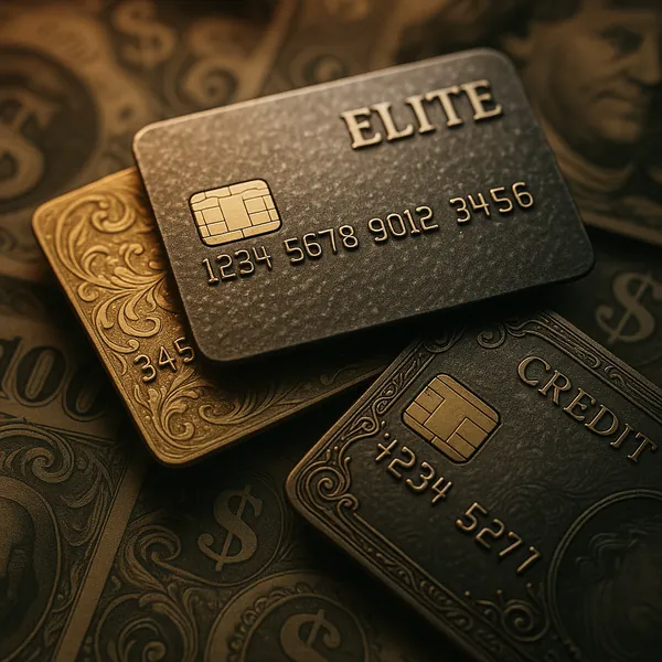 Arcane Elite — Gilded Credit Cards Close-Up jigsaw puzzle