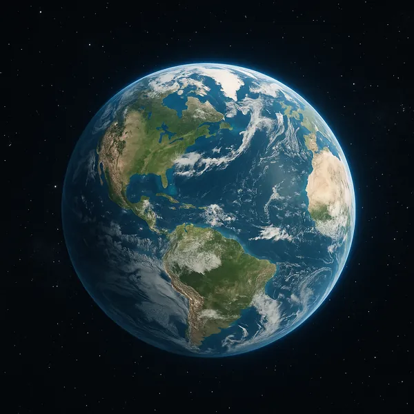 Discover a puzzle with a stunning view of Earth from space, showing North and South America, the Atlantic coastline of Africa, deep blue oceans, verdant green c