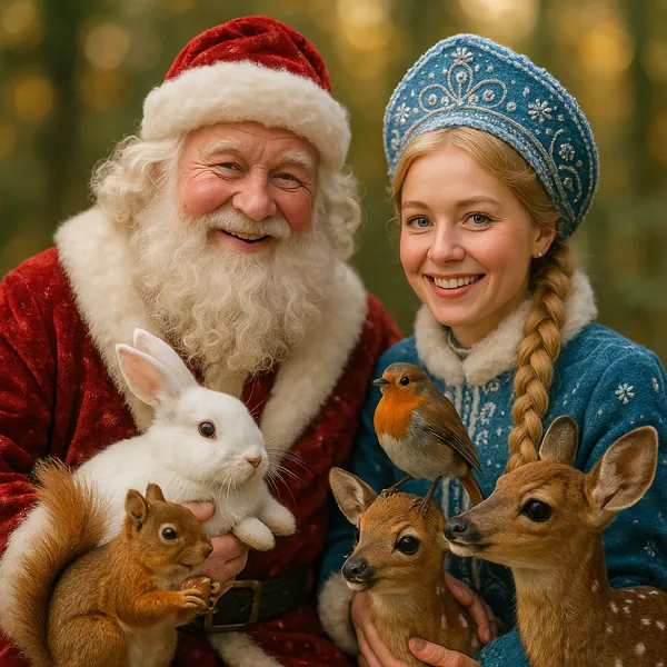 Enjoy assembling a puzzle depicting a heartwarming winter scene filled with festive cheer and nature's wonders.