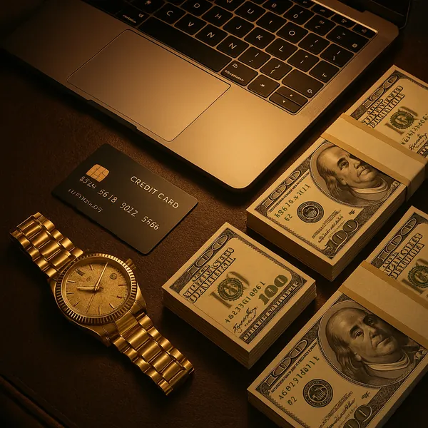 Golden Fortune — Millionaire's Flatlay jigsaw puzzle