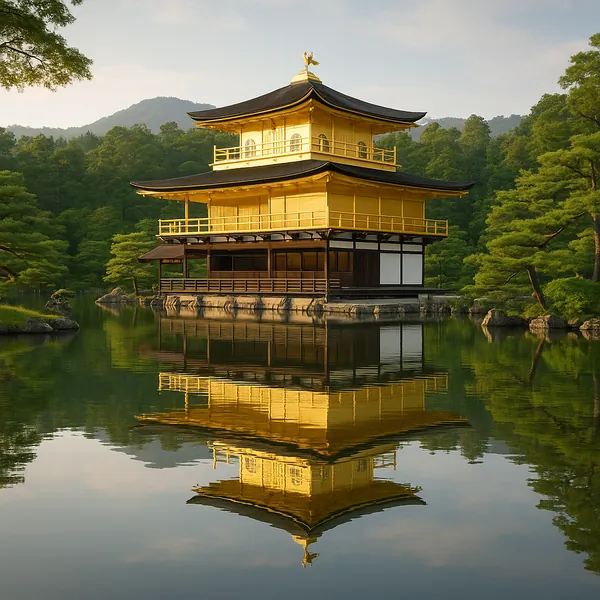 Discover a puzzle with a tranquil golden pavilion rising above a mirror‑calm pond, perfect for a jigsaw on PuzzleFree.Game.