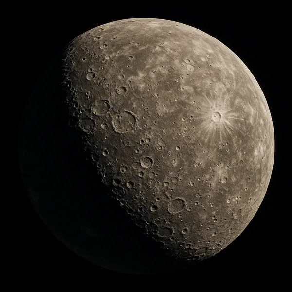 Discover a puzzle with a stunning close-up of the Moon, where textured gray and warm sepia tones reveal countless craters, ridges, and a bright ray-marked impac