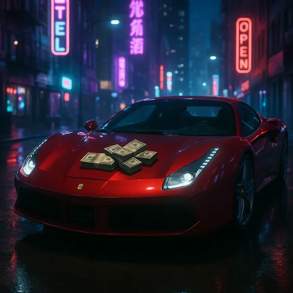 Neon Fortune: Night of the Red Stallion jigsaw puzzle