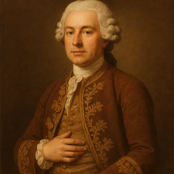Enjoy assembling a puzzle depicting a classic, elegant portrait of a gentleman in a powdered wig and finely embroidered coat.