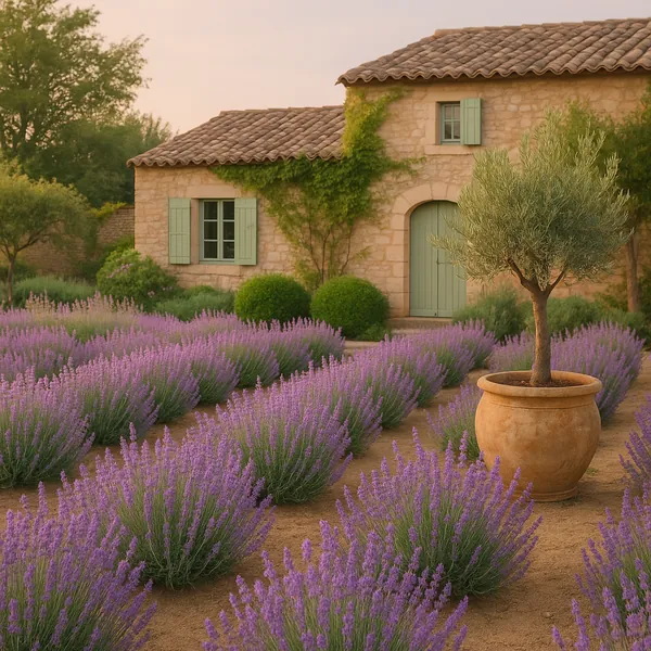 Discover a puzzle with a sunlit Provençal cottage framed by neat rows of fragrant lavender in full bloom.