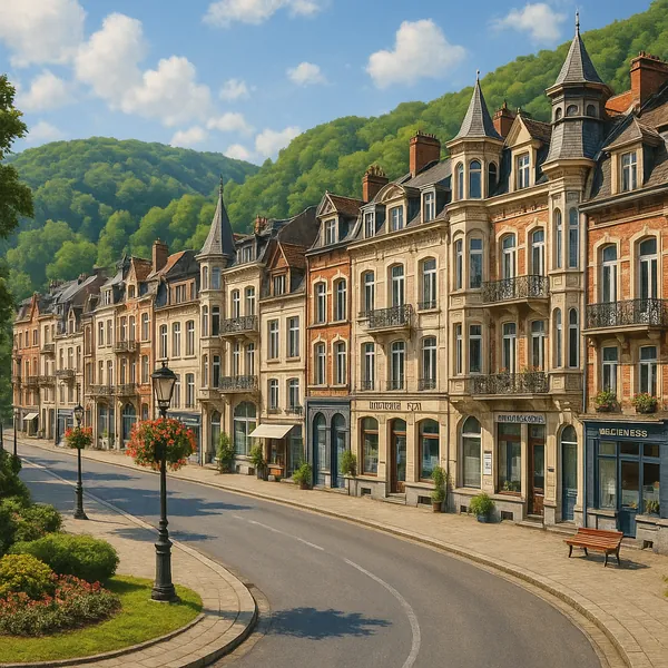 Discover a puzzle with a charming row of historic European-style townhouses lining a gently curving, empty street.