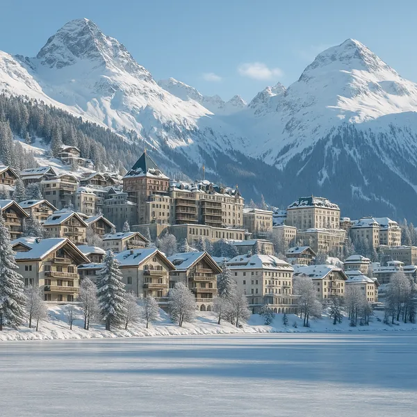 Discover a puzzle with a serene alpine village blanketed in fresh snow on PuzzleFree.Game.