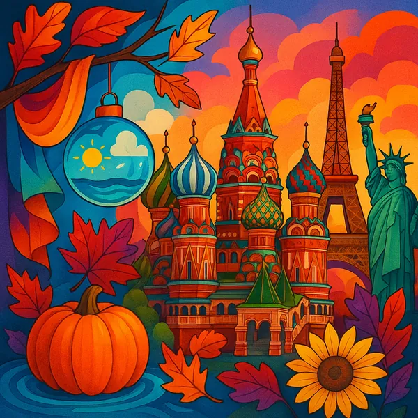 This vibrant puzzle image features a dynamic scene of seasonal change, perfect for 1st November.