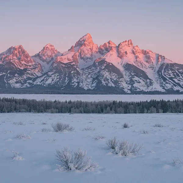 Enjoy an online jigsaw puzzle designed for browser play, featuring a serene winter mountain landscape.
