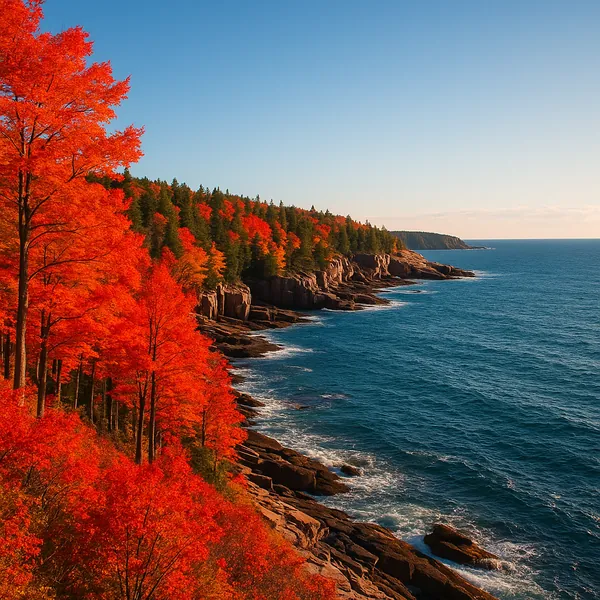 Enjoy an online jigsaw puzzle designed for browser play, featuring a dramatic coastal autumn scene.