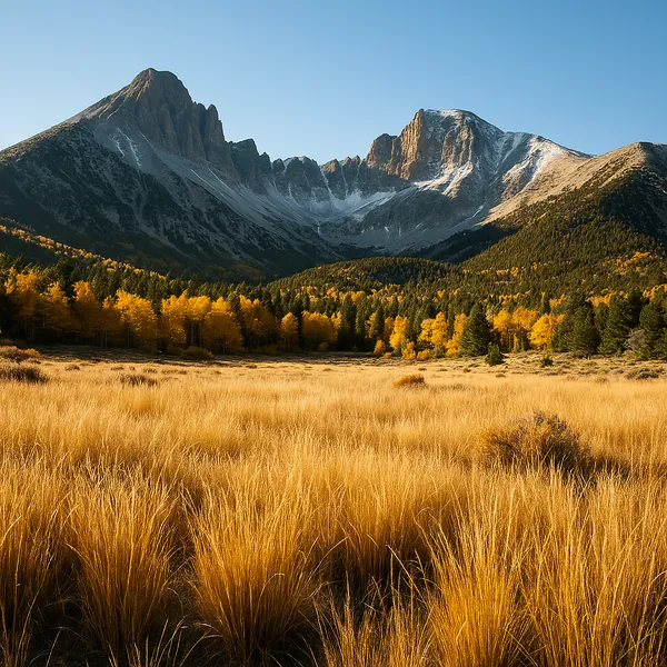 Enjoy an online jigsaw puzzle designed for browser play, featuring a serene autumn mountain landscape.