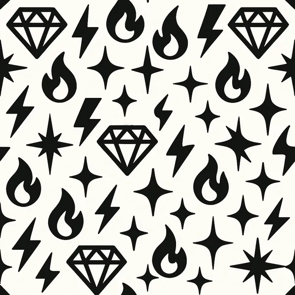 This online jigsaw puzzle features a bold, graphic pattern of symbols and icons, perfect for lovers of modern art and design.