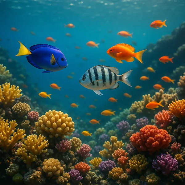 This online jigsaw puzzle features a vibrant underwater coral reef alive with colorful tropical fish, perfect for browser play.