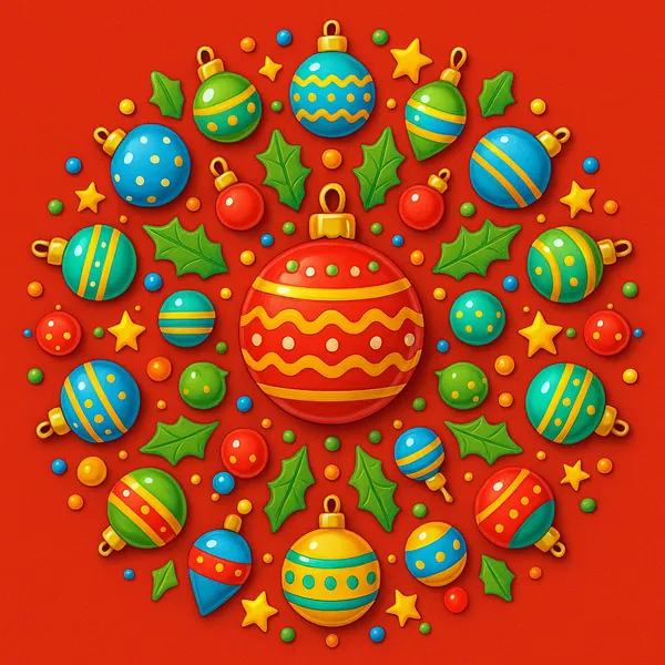 Enjoy an online jigsaw puzzle designed for browser play, featuring festive holiday ornaments and a cheerful seasonal theme.