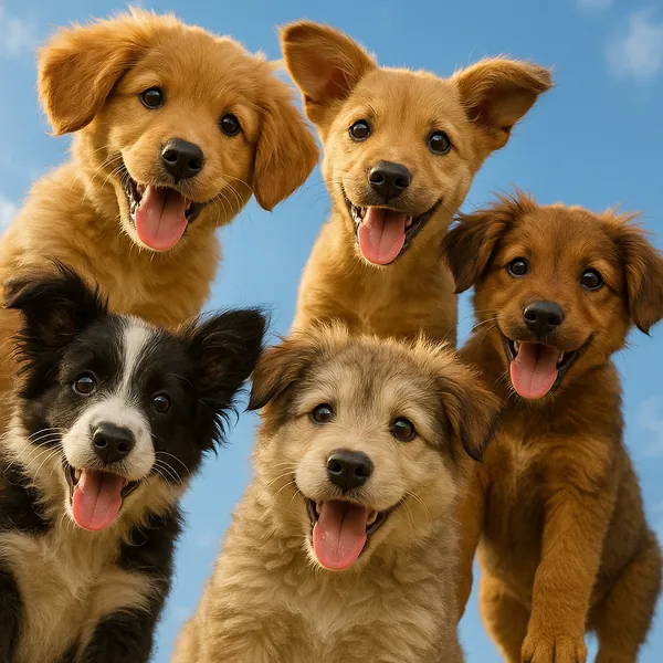 Enjoy an online jigsaw puzzle designed for browser play, featuring an irresistible group of playful puppies.